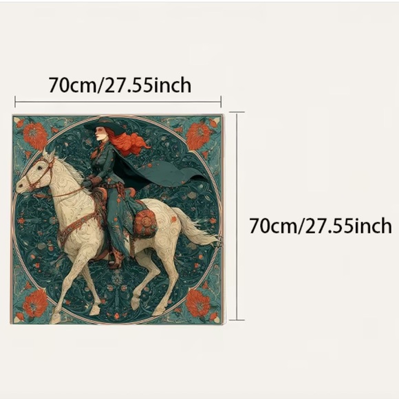 White Horse Western Cowgirl Horse Print Square Scarf - Picture 6 of 9